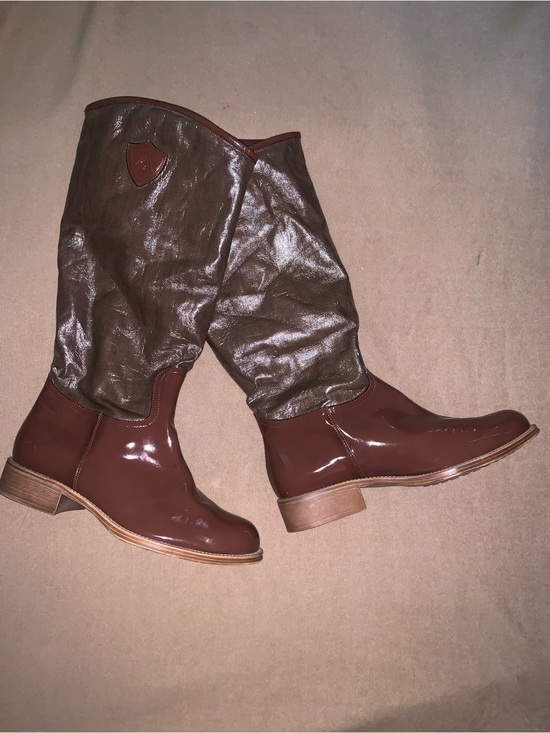 Aquatalia Shoes - EUC! Aquatalia by Marvin K. Weatherproof Tall Riding / Rain Boots size 11 Brown